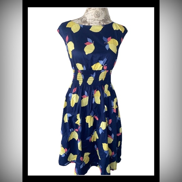 kate spade Dresses & Skirts - Kate Spade Lemon Zest Blaire Dress Size 0 Lemon Print Tea Length Pockets New
